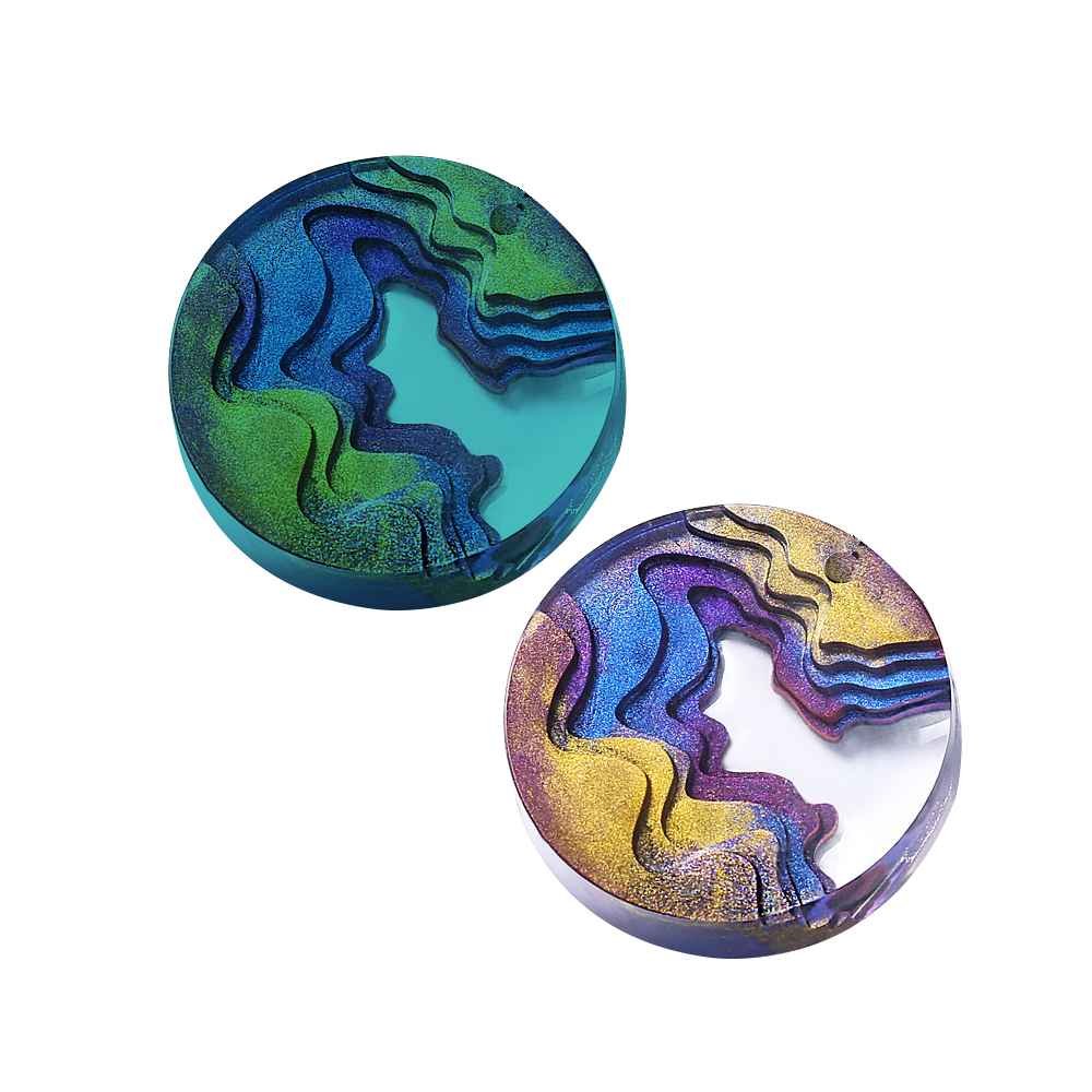 Dark Slate Gray Urban Crafter Silicone Beach Topographic Pendant Mould-Round Resin Moulds