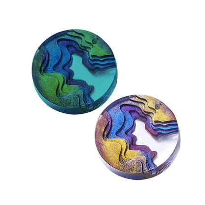 Dark Slate Gray Urban Crafter Silicone Beach Topographic Pendant Mould-Round Resin Moulds