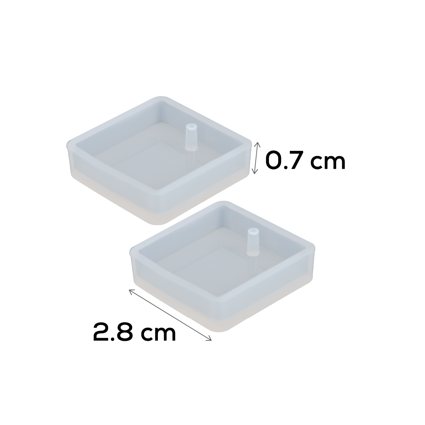 Black Urban Crafter Silicone Jewellery Mould- Square Earring Moulds (Set of 2) Resin Craft