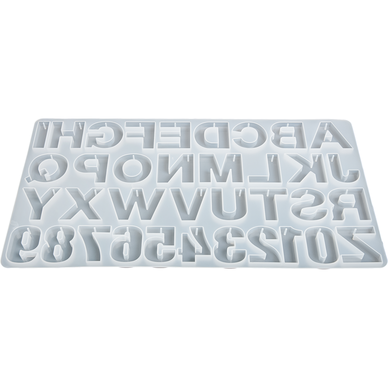 Light Gray Urban Crafter Alphabet & Number Mould with Hole Resin Craft