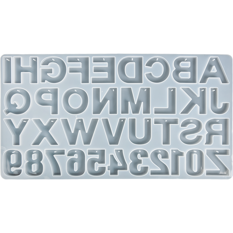 Gray Urban Crafter Alphabet & Number Mould with Hole Resin Craft