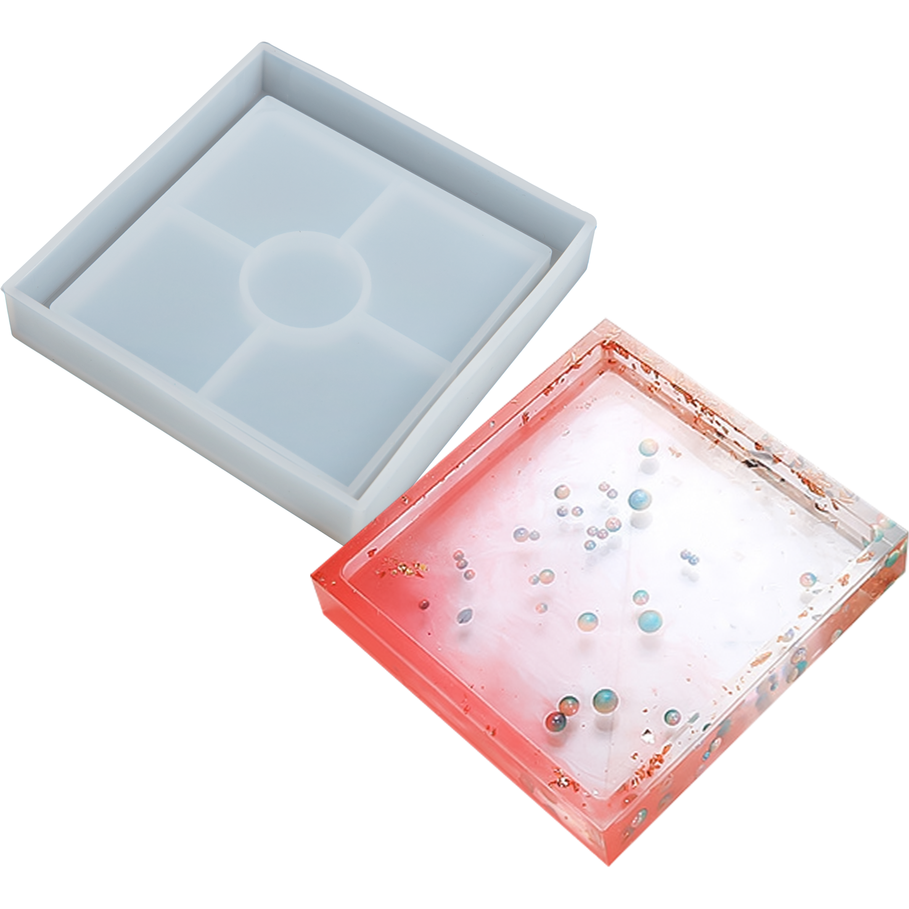 Light Gray Urban Crafter Coaster Mould-Square Resin Moulds