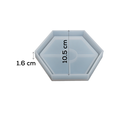 Dark Gray Urban Crafter Resin Mould Hexagon Edged Coaster Resin Craft