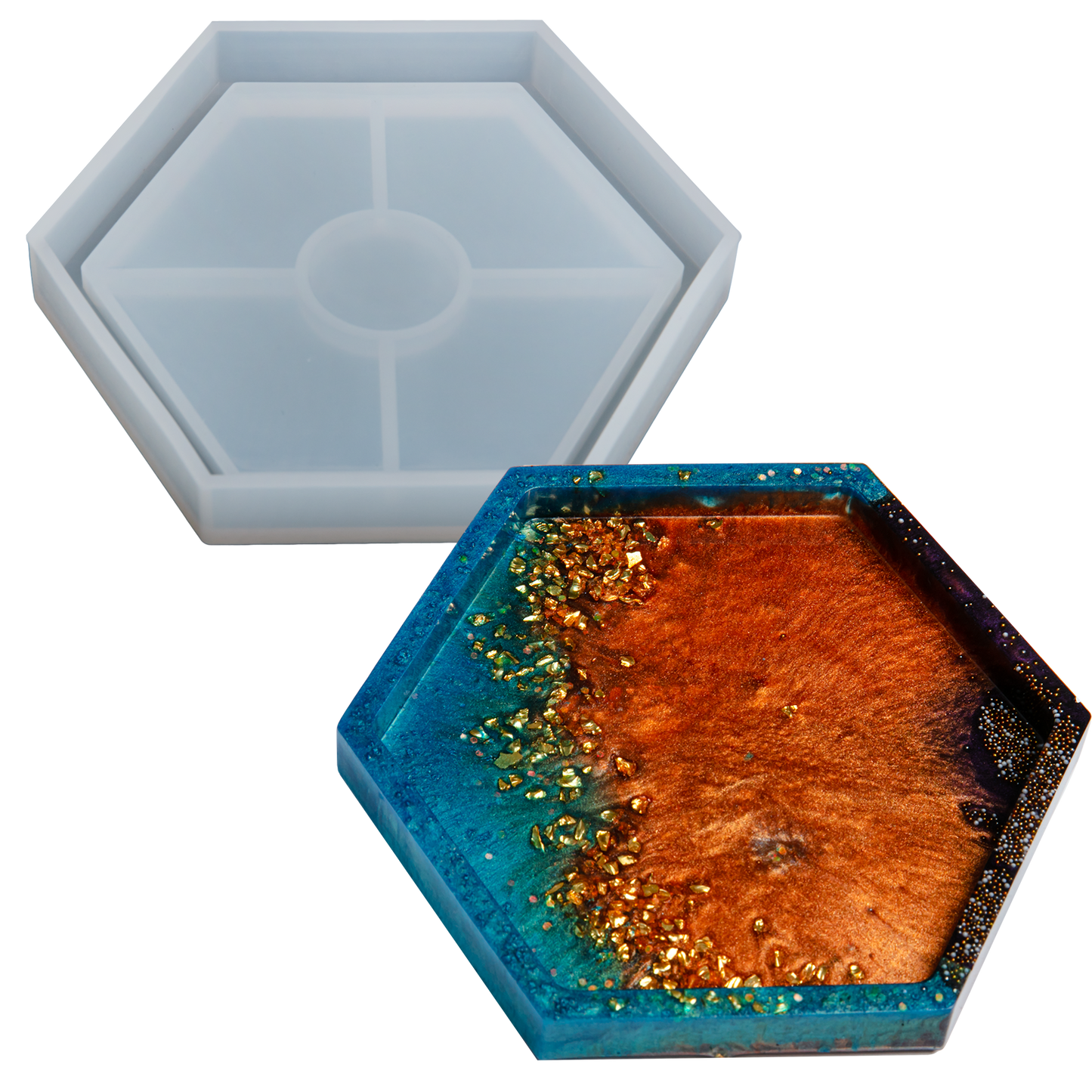 Dark Gray Urban Crafter Resin Mould Hexagon Edged Coaster Resin Craft