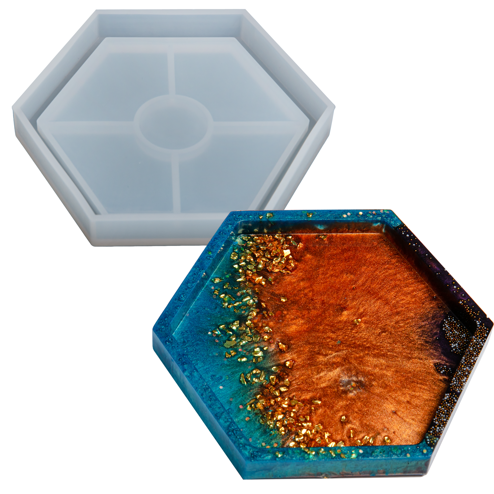 Dark Gray Urban Crafter Resin Mould Hexagon Edged Coaster Resin Craft