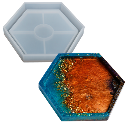 Dark Gray Urban Crafter Resin Mould Hexagon Edged Coaster Resin Craft