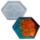 Dark Gray Urban Crafter Resin Mould Hexagon Edged Coaster Resin Craft