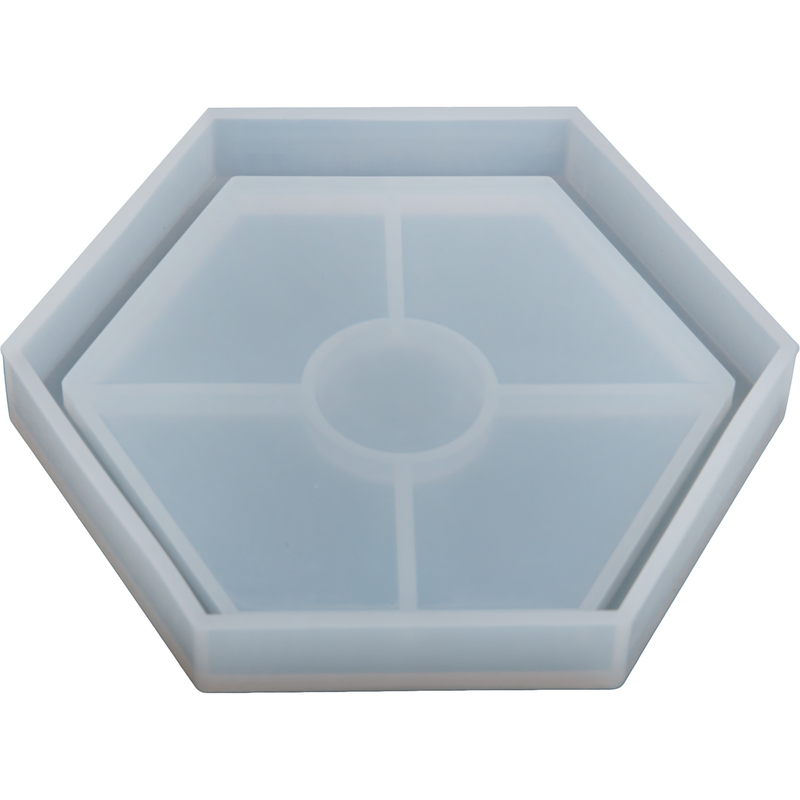 Dark Gray Urban Crafter Resin Mould Hexagon Edged Coaster Resin Craft