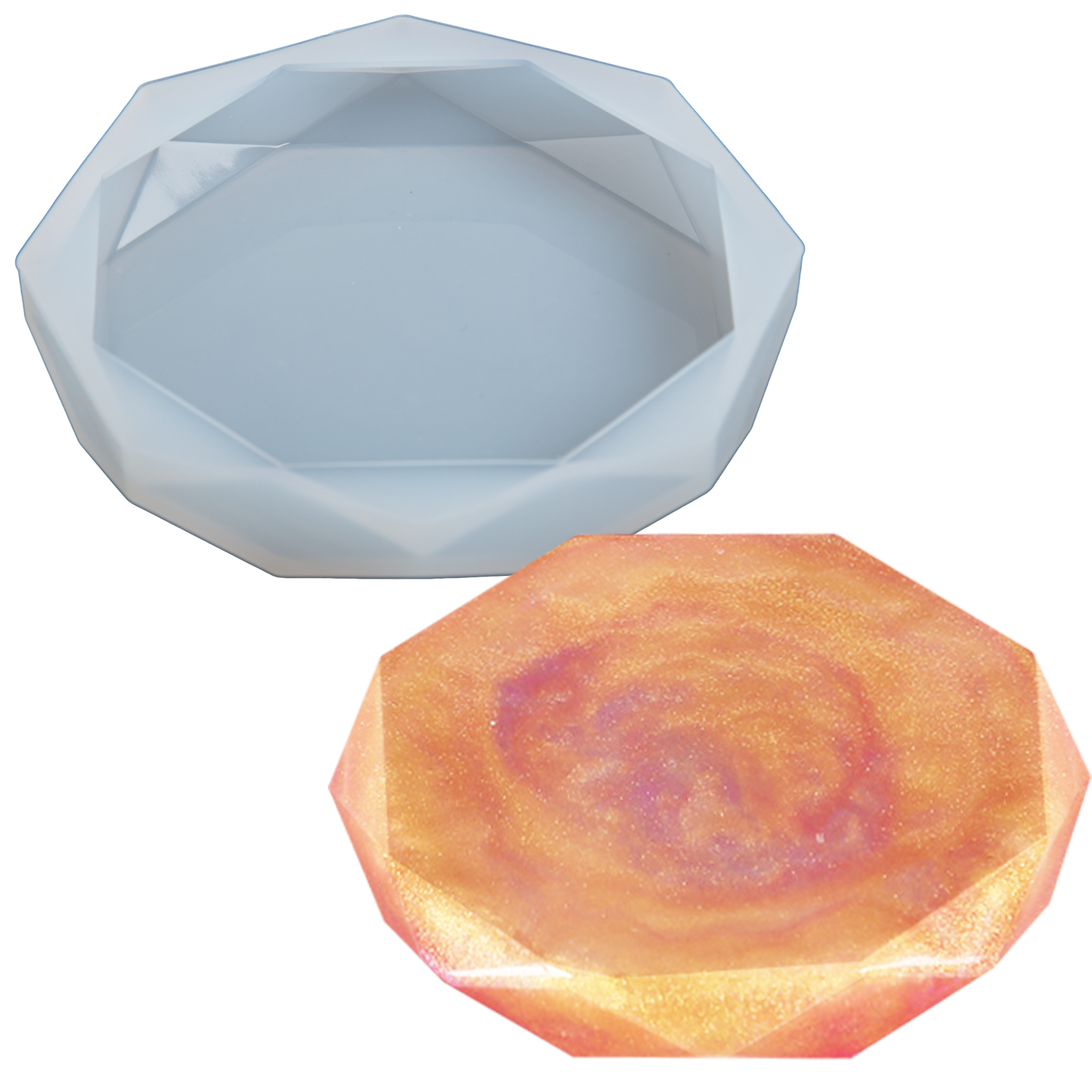 Gray Urban Crafter Silicone Coaster Mould Coasters-Diamond Round, Small Resin Moulds