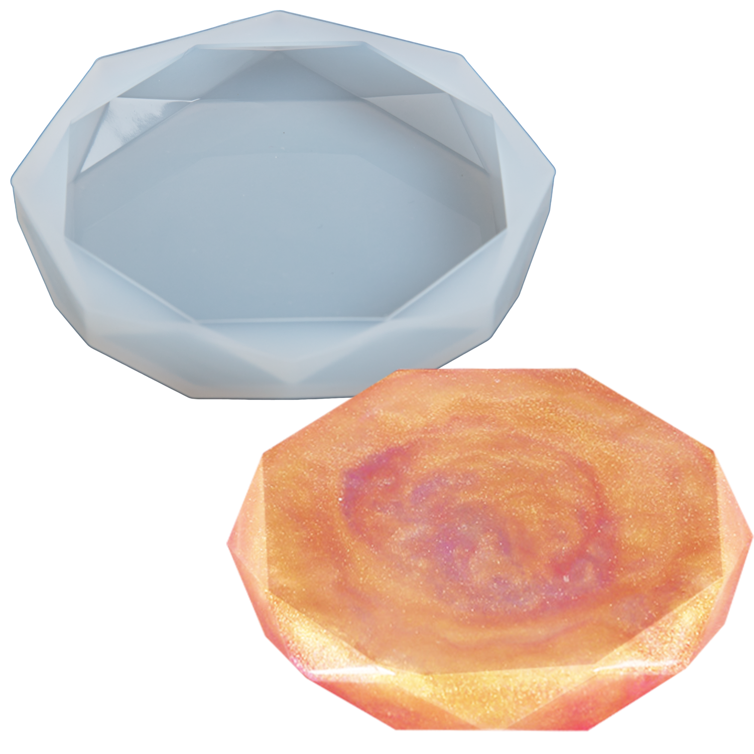 Gray Urban Crafter Silicone Coaster Mould Coasters-Diamond Round, Small Resin Moulds