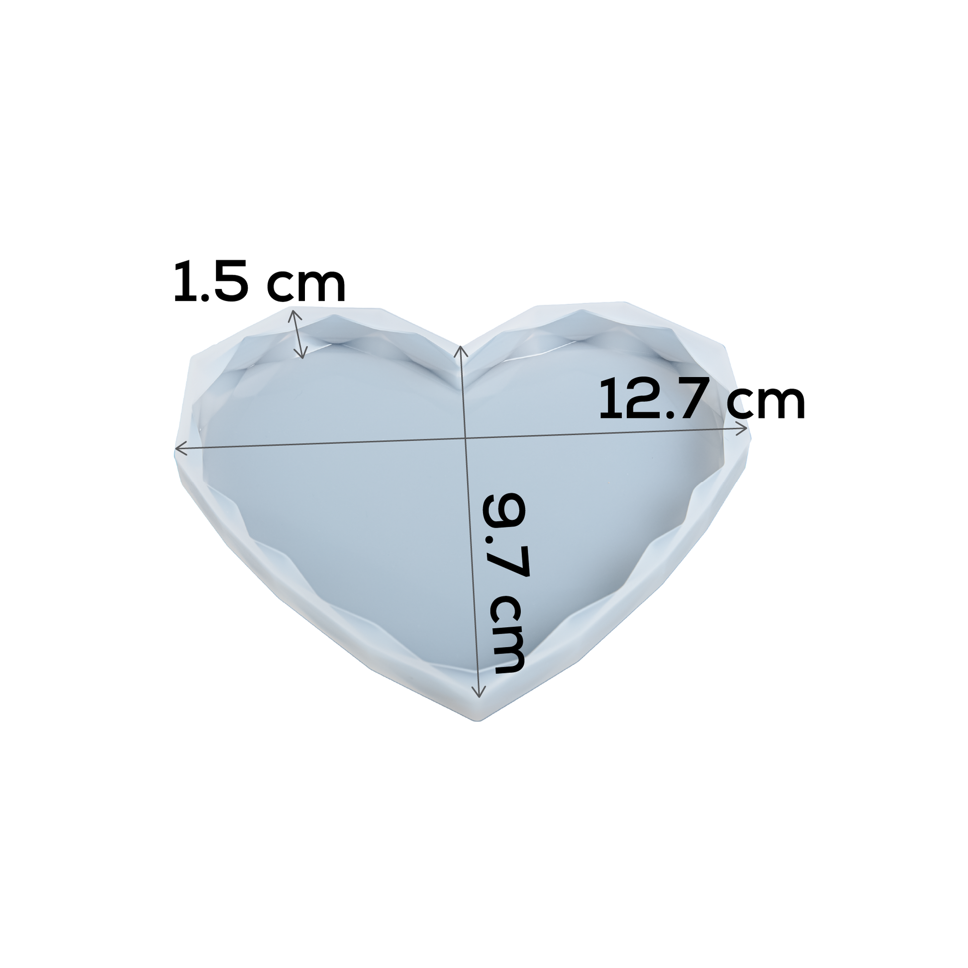 Light Steel Blue Urban Crafter Silicone Mould-Diamond Heart, Large Resin Moulds