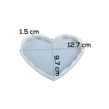 Light Steel Blue Urban Crafter Silicone Mould-Diamond Heart, Large Resin Moulds