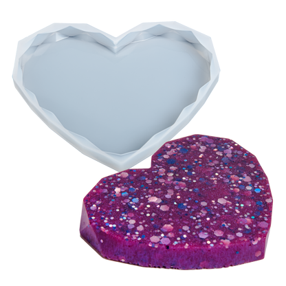 Light Steel Blue Urban Crafter Silicone Mould-Diamond Heart, Large Resin Moulds