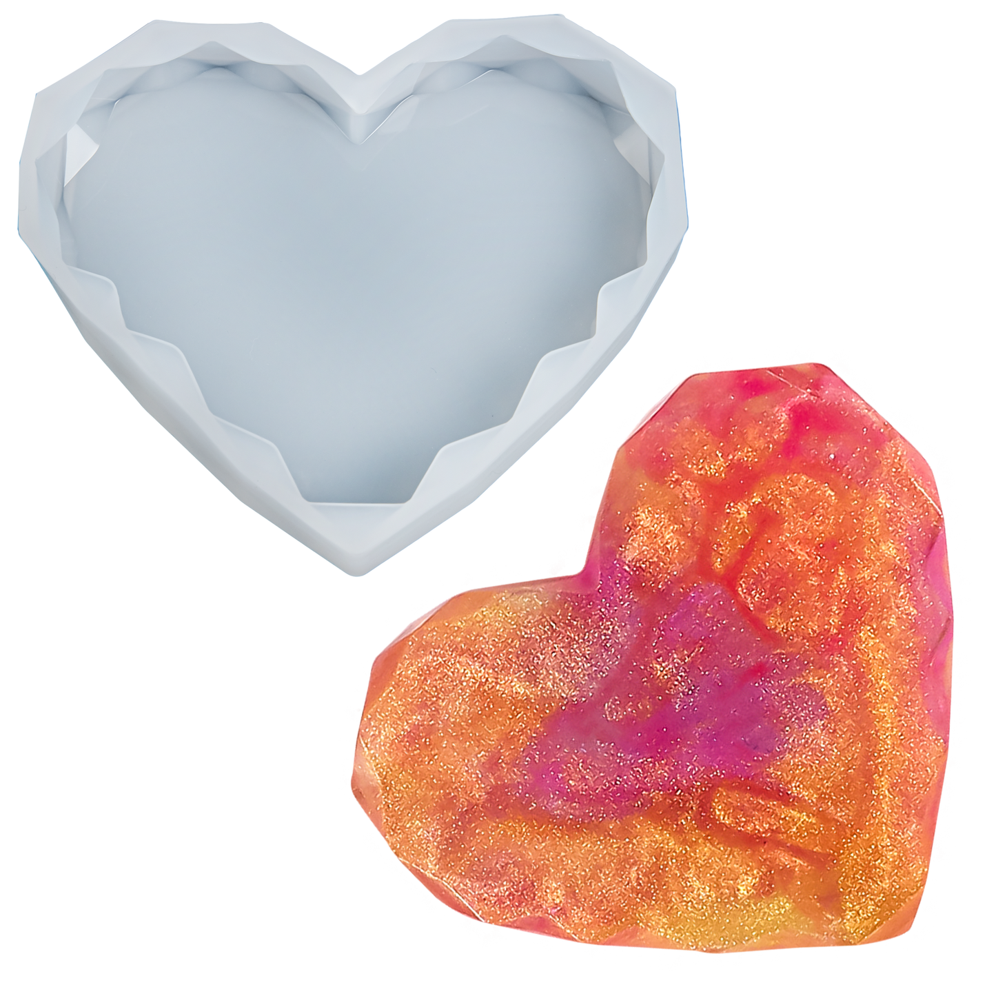 Gray Urban Crafter Silicone Mould-Diamond Heart, Small Resin Moulds