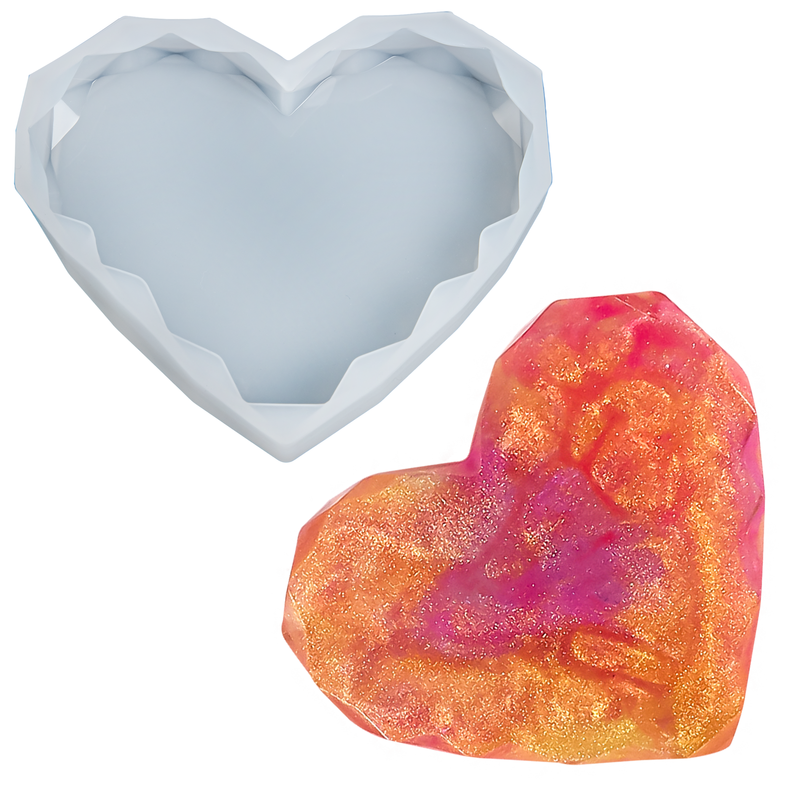Gray Urban Crafter Silicone Mould-Diamond Heart, Small Resin Moulds