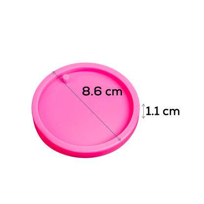 Hot Pink Urban Crafter Round Keyring Mould-Round Keyring, Large Resin Craft