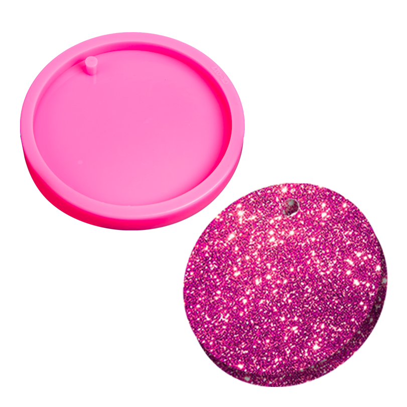 Hot Pink Urban Crafter Round Keyring Mould-Round Keyring, Large Resin Craft