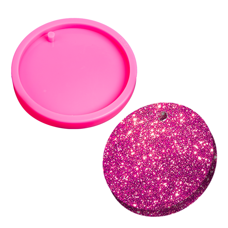 Hot Pink Urban Crafter Round Keyring Mould-Round Keyring, Large Resin Craft