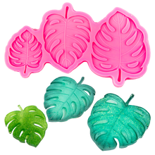 Hot Pink Urban Crafter Resin Mould 3 Monstera Leaves Resin Craft