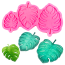 Hot Pink Urban Crafter Resin Mould 3 Monstera Leaves Resin Craft