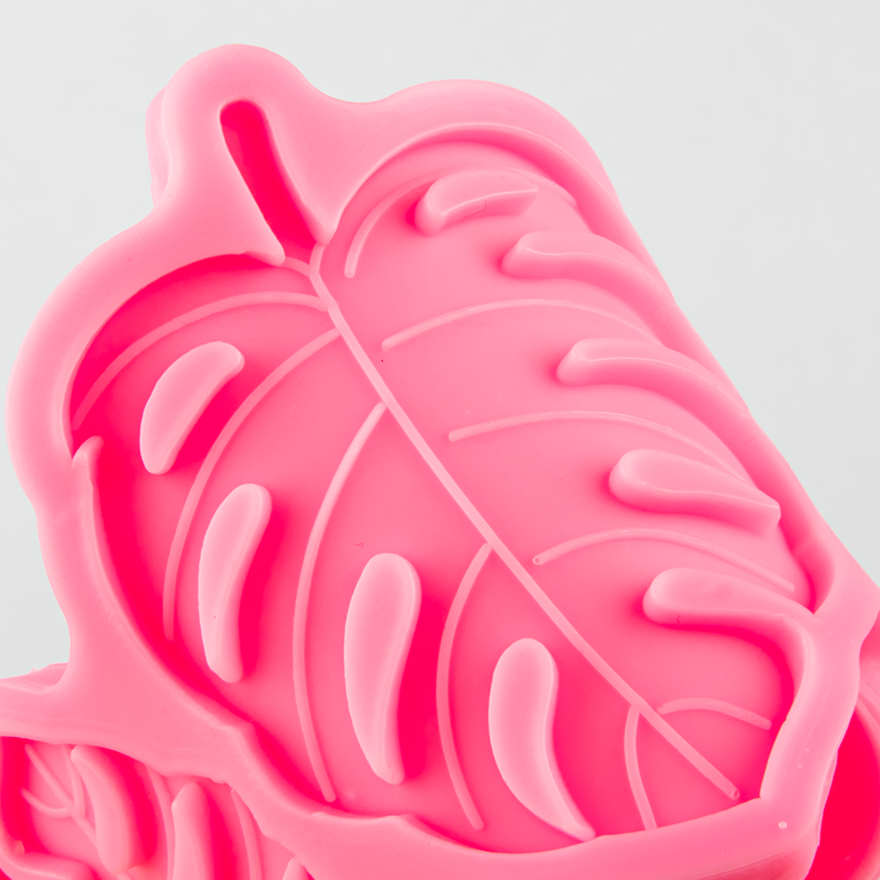 Hot Pink Urban Crafter Resin Mould 3 Monstera Leaves Resin Craft