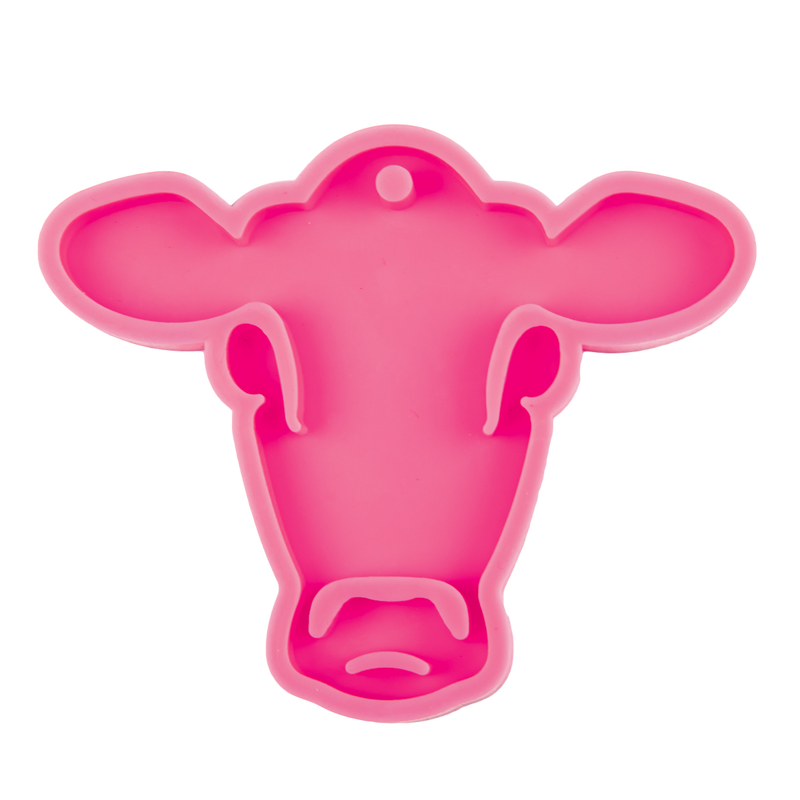 Pale Violet Red Urban Crafter Silicone Keyring Mould-Cow Head Resin Craft