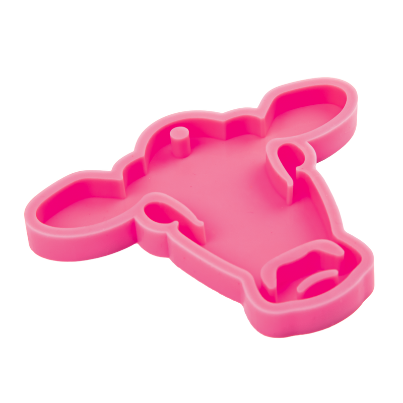 Pale Violet Red Urban Crafter Silicone Keyring Mould-Cow Head Resin Craft