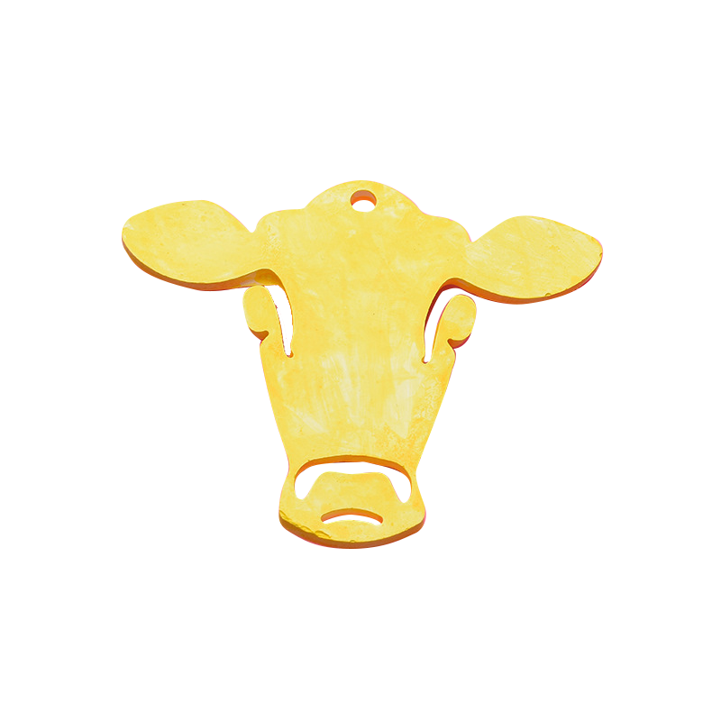 Light Goldenrod Urban Crafter Silicone Keyring Mould-Cow Head Resin Craft