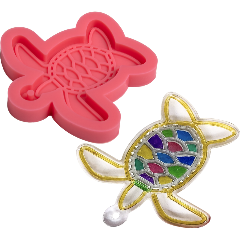 Pale Violet Red Urban Crafter Silicone Keyring Mould - Turtle Resin Craft