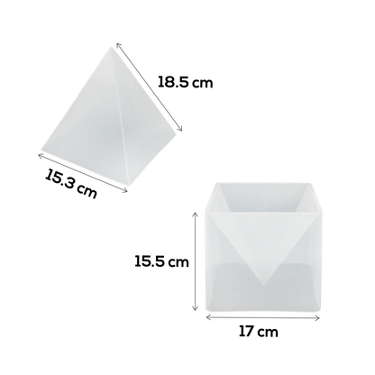 Light Gray Urban Crafter Pyramid Silicone Mould-Extra Large Resin Moulds