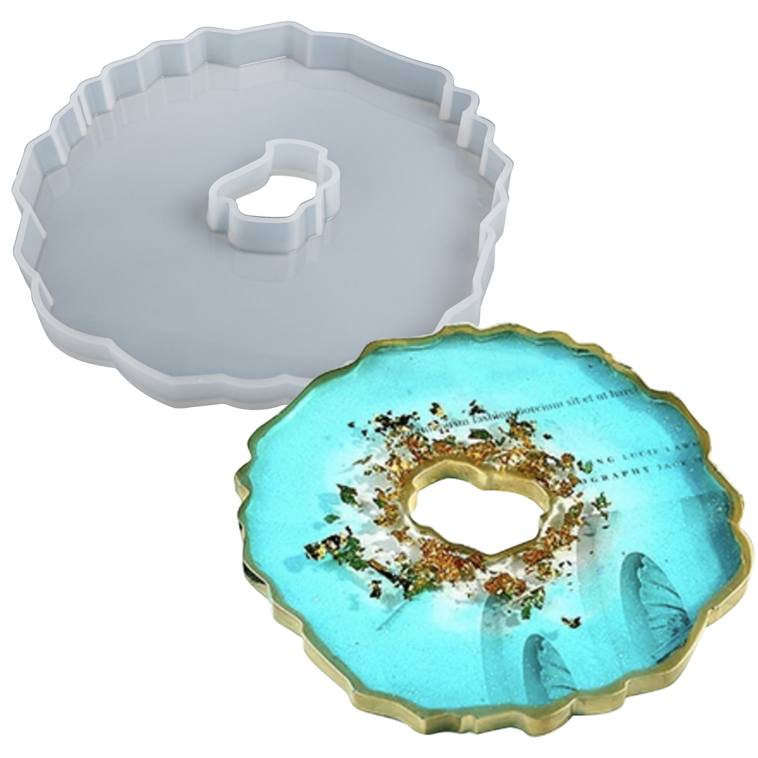 Light Steel Blue Urban Crafter Silicone Mould Geode Coaster-Coaster D2 Resin Craft