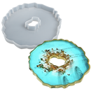 Light Steel Blue Urban Crafter Silicone Mould Geode Coaster-Coaster D2 Resin Craft