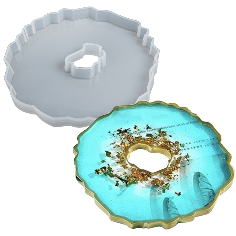 Light Steel Blue Urban Crafter Silicone Mould Geode Coaster-Coaster D2 Resin Craft