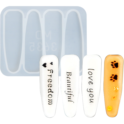 Light Gray Urban Crafter Hair Clip Mould-Solid Shapes Resin Craft