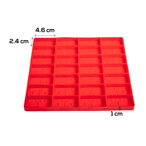 Orange Red Urban Crafter Silicone Mould-Dominoes Mould, Medium Resin Craft