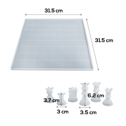 Light Gray Urban Crafter Chess Board and Pieces Mould Resin Moulds