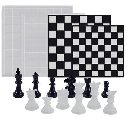 Light Gray Urban Crafter Chess Board and Pieces Mould Resin Moulds