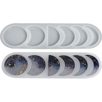 Gray Urban Crafter Moon Phases Silicone Resin Mould-Small Resin Craft
