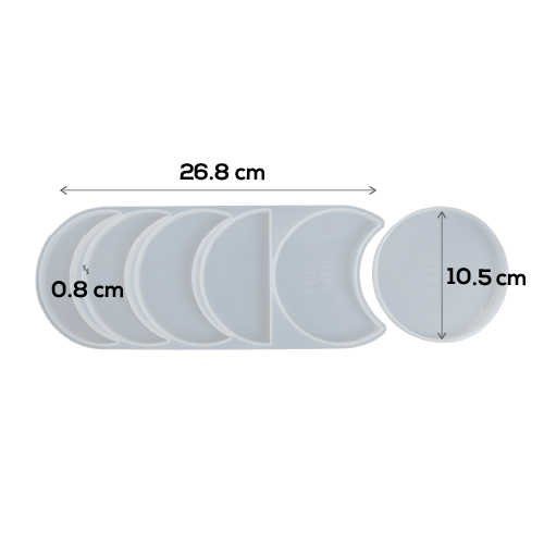 Gray Urban Crafter Moon Phases Silicone Resin Mould-Large Two Piece Mould Resin Moulds