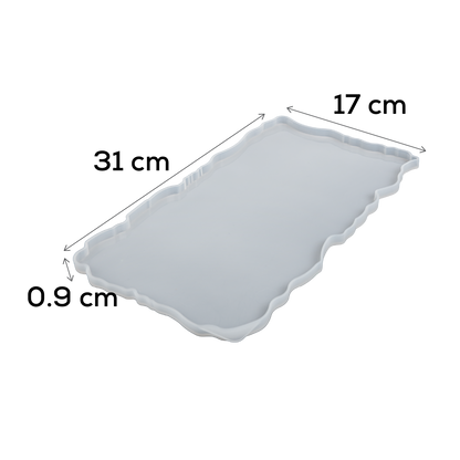 Gray Urban Crafter Silicone Mould Tray-Large Geode Rectangle Platter Resin Moulds