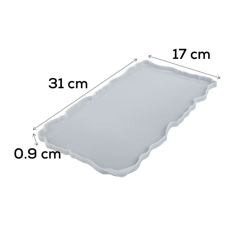 Gray Urban Crafter Silicone Mould Tray-Large Geode Rectangle Platter Resin Craft