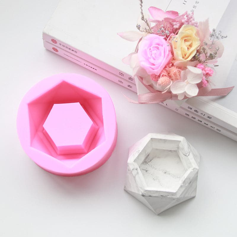 Light Gray Urban Crafter Hexagon Trinket Bowl Resin Craft