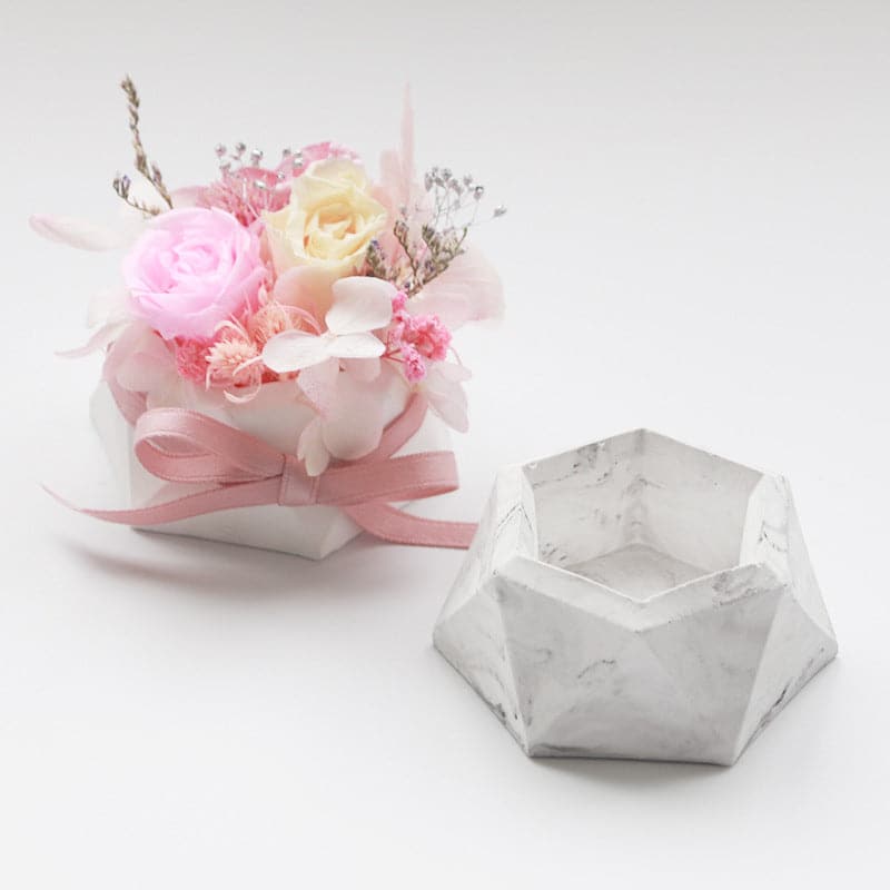 Light Gray Urban Crafter Hexagon Trinket Bowl Resin Craft