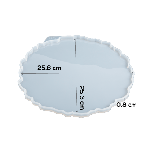 Light Gray Urban Crafter Round Geode Tray Mould Resin Craft