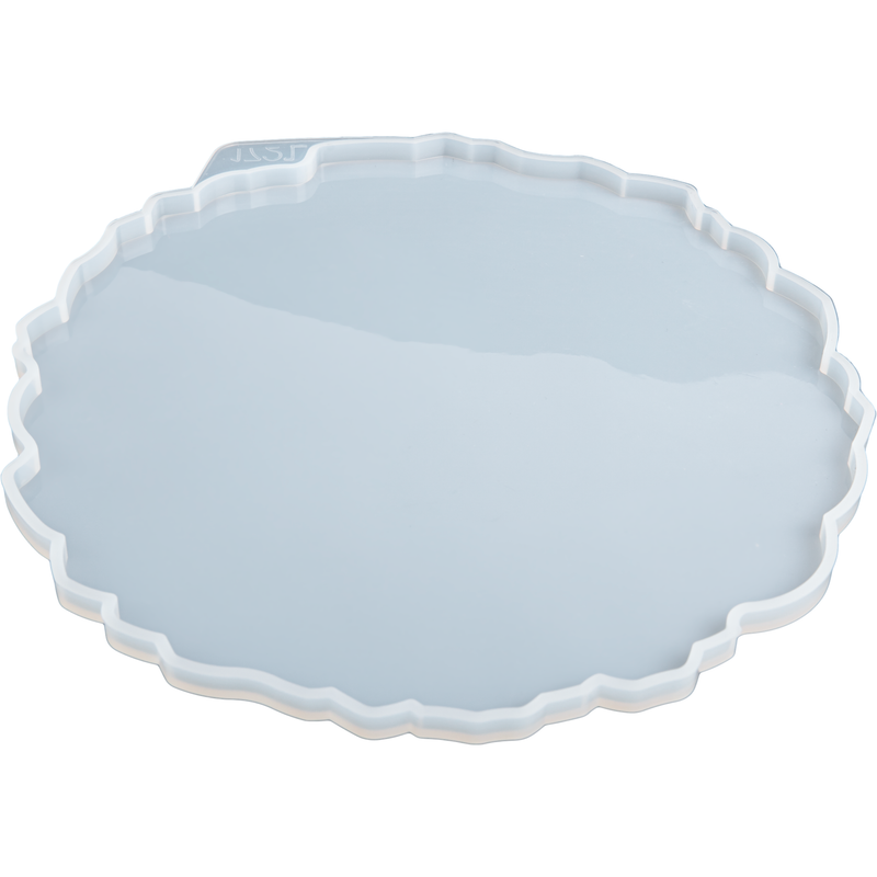 Light Gray Urban Crafter Round Geode Tray Mould Resin Craft