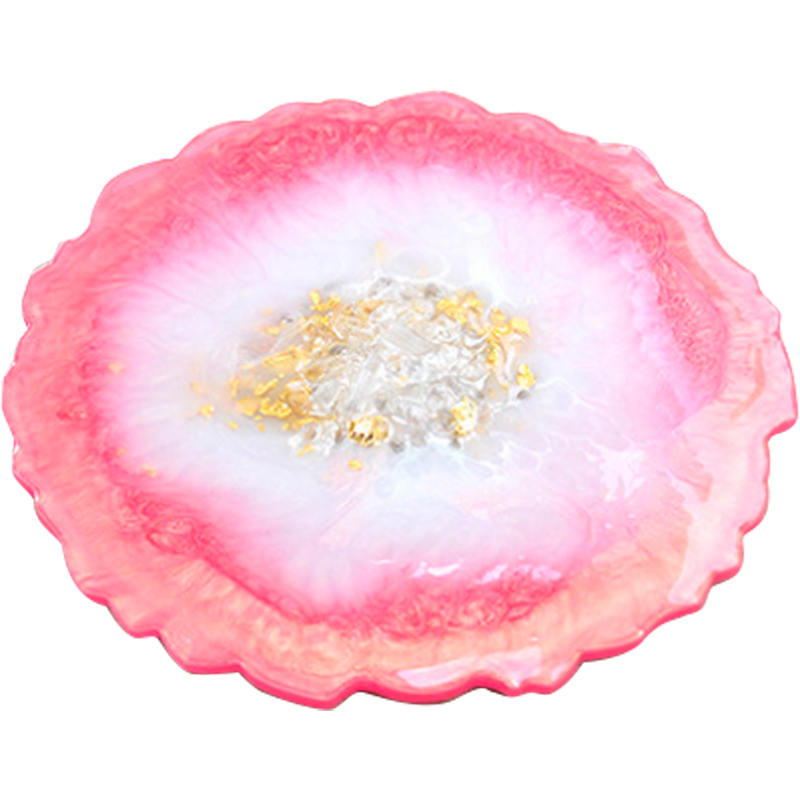 Pink Urban Crafter Round Geode Tray Mould Resin Craft