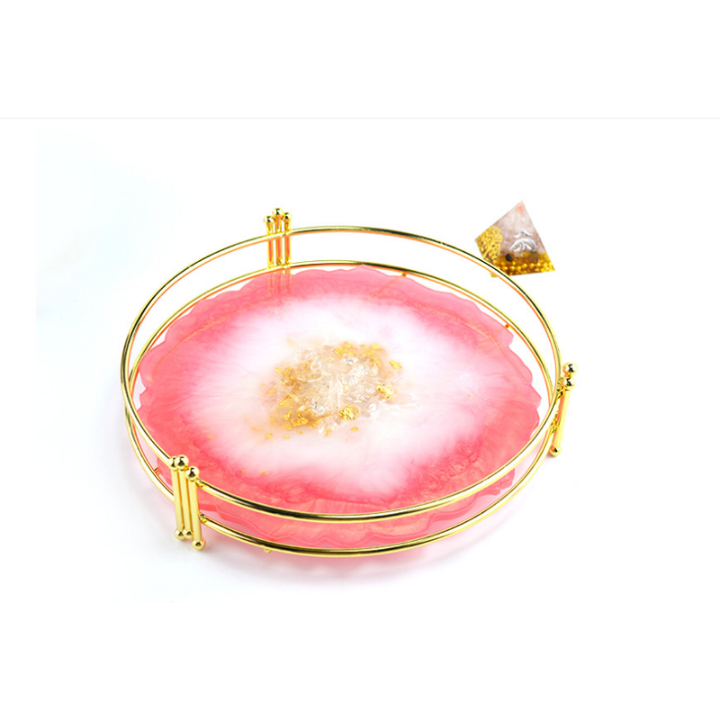 Misty Rose Urban Crafter Round Geode Tray Mould Resin Craft