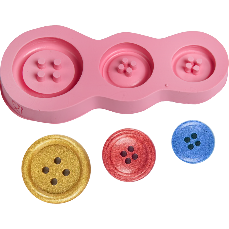 Pale Violet Red Urban Crafter 3 Button Mould Resin Craft