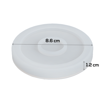 Light Gray Urban Crafter Small Round Edge Coaster Mould Resin Moulds