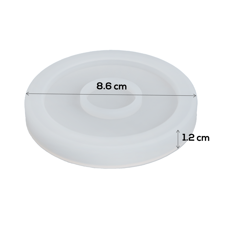 Light Gray Urban Crafter Small Round Edge Coaster Mould Resin Craft